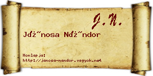 Jánosa Nándor névjegykártya